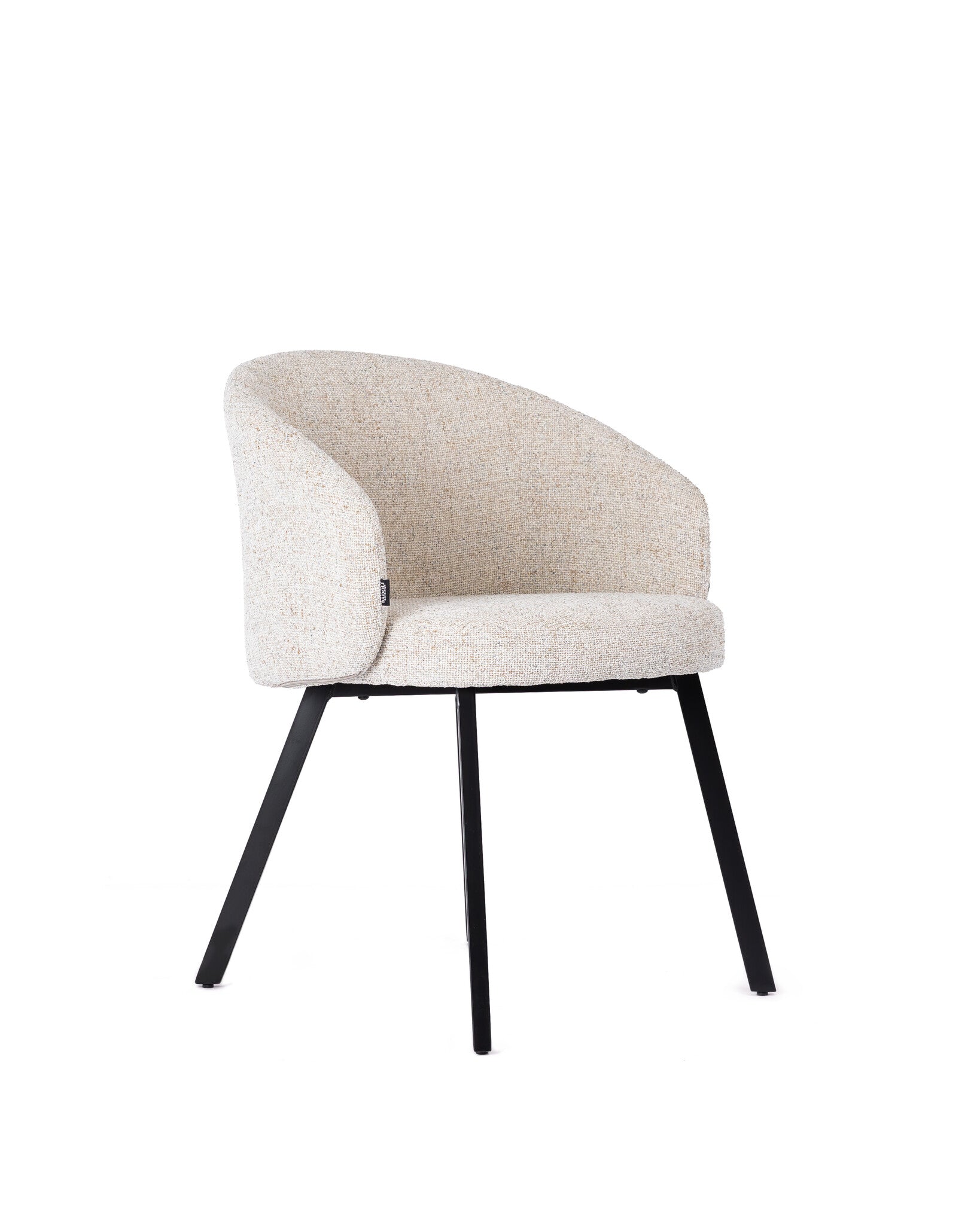 Eetkamerstoel Beige Wit - Zwart Poten