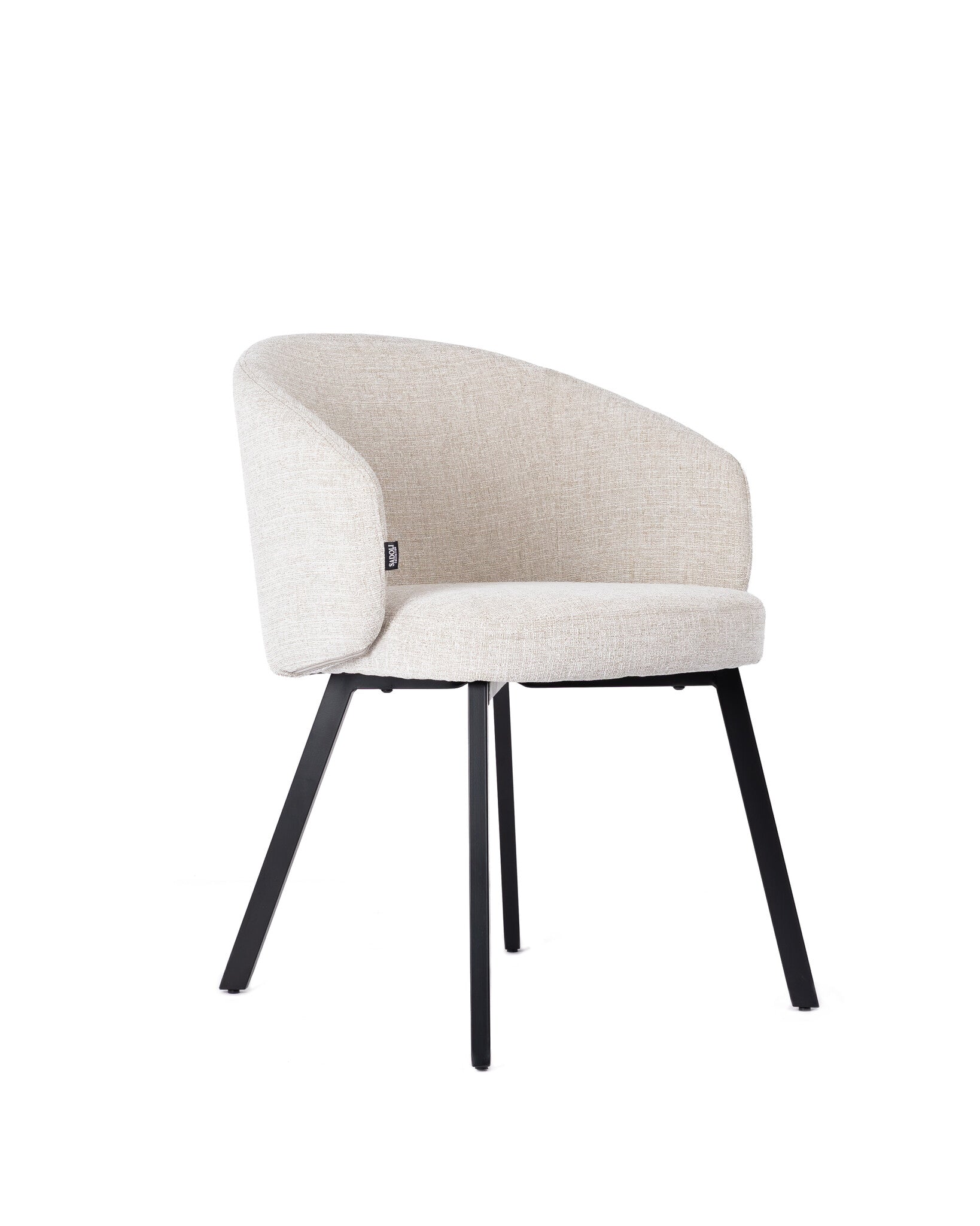 Eetkamerstoel Beige Linnen - Zwart Poten